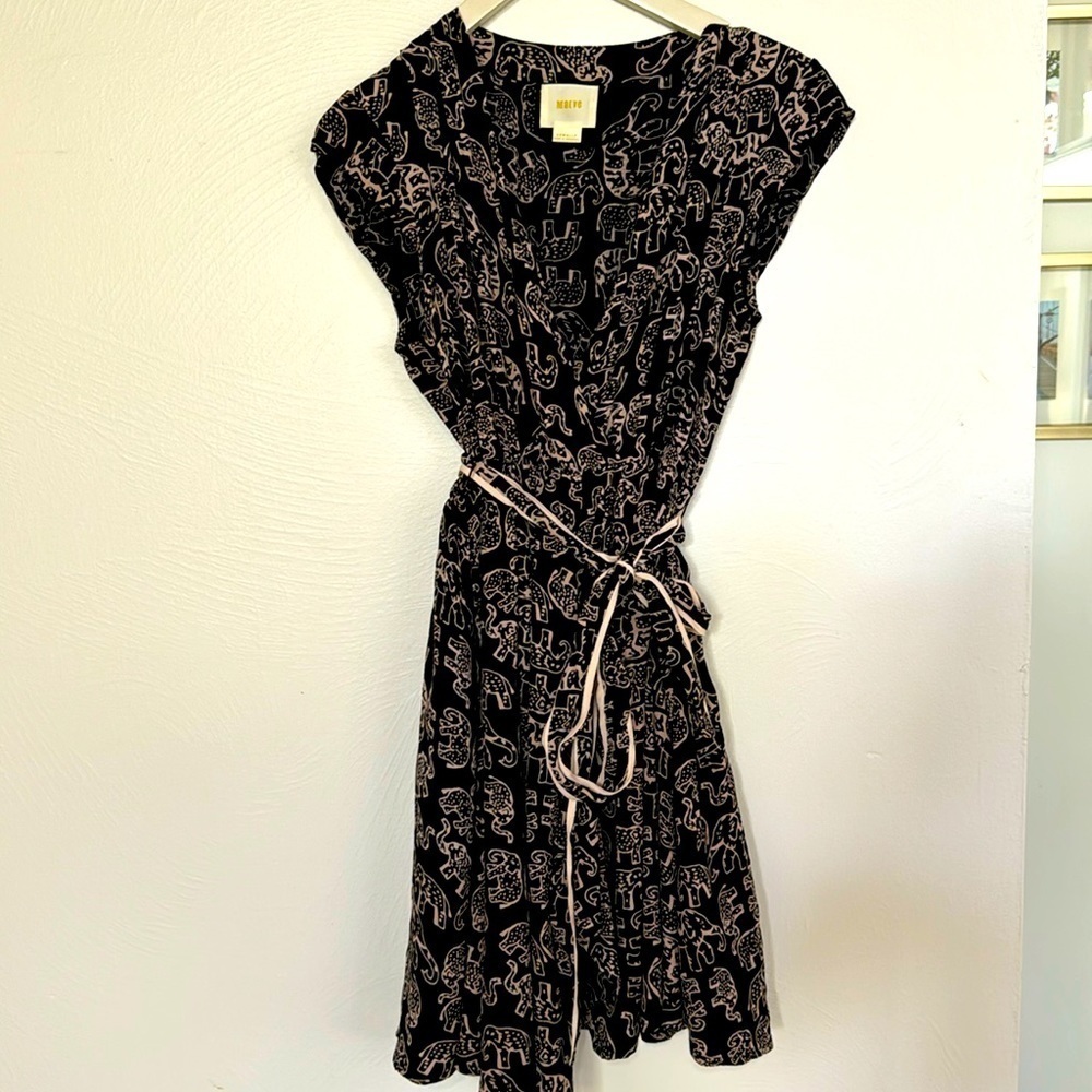 Anthropologie Maeve Noronha elephant printed mini dress animal print - Picture 4 of 10